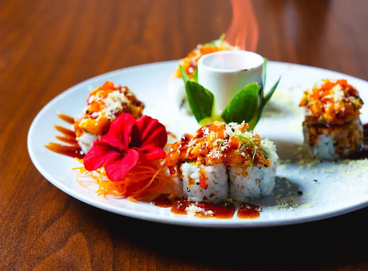 A catered sushi platter from Hikari