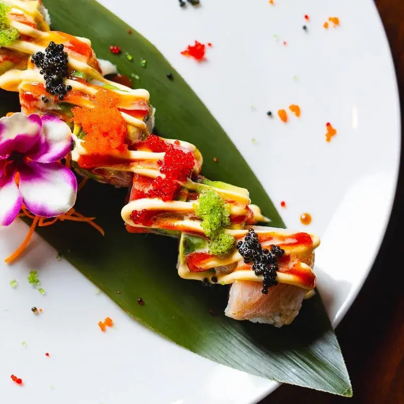 Fancy Rainbow roll, close up